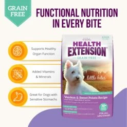 Health Extension Little Bites Grain-Free Venison & Sweet Potato Recipe Dry Dog Food -Cozy Paws 308795 PT3. AC SS1800 V1625002976