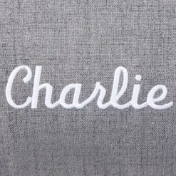 Frisco Personalized Knife Edge Bed, Dark Grey Linen, Large -Cozy Paws 311762 PT3. AC SS1800 V1630593996