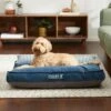 Frisco Personalized Navy Bolstered Bed With Navy Check Bolster, X-Large -Cozy Paws 311768 MAIN. AC SS1800 V1633439531