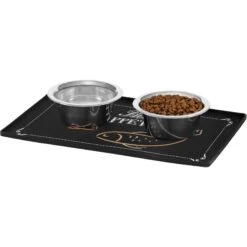 Frisco Silicone Fish Print Dog & Cat Food Mat, Black -Cozy Paws 311953 PT4. AC SS1800 V1642542167
