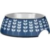 Frisco Leaf Design Stainless Steel Dog & Cat Bowl -Cozy Paws 311980 MAIN. AC SS1800 V1642542043