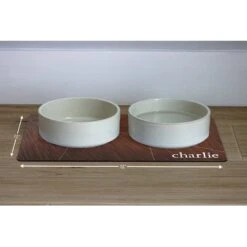 904 Custom Personalized Modern Geometric Woodgrain Dog & Cat Placemat -Cozy Paws 314055 PT2. AC SS1800 V1637026625