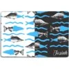 904 Custom Personalized Trendy Fish Print Dog & Cat Bowl Placemat -Cozy Paws 314073 MAIN. AC SS1800 V1626239325