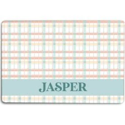 904 Custom Personalized Summer Plaid Dog & Cat Placemat