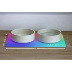 904 Custom Personalized Rainbow Watercolor Modern Dog & Cat Placemat -Cozy Paws 314083 PT2. AC SS1800 V1637024559