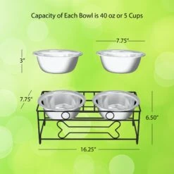 Pet Adobe Modern Double Elevated Dog Bowl -Cozy Paws 315043 PT1. AC SS1800 V1626387690