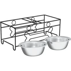 Pet Adobe Modern Double Elevated Dog Bowl -Cozy Paws 315043 PT6. AC SS1800 V1626392862