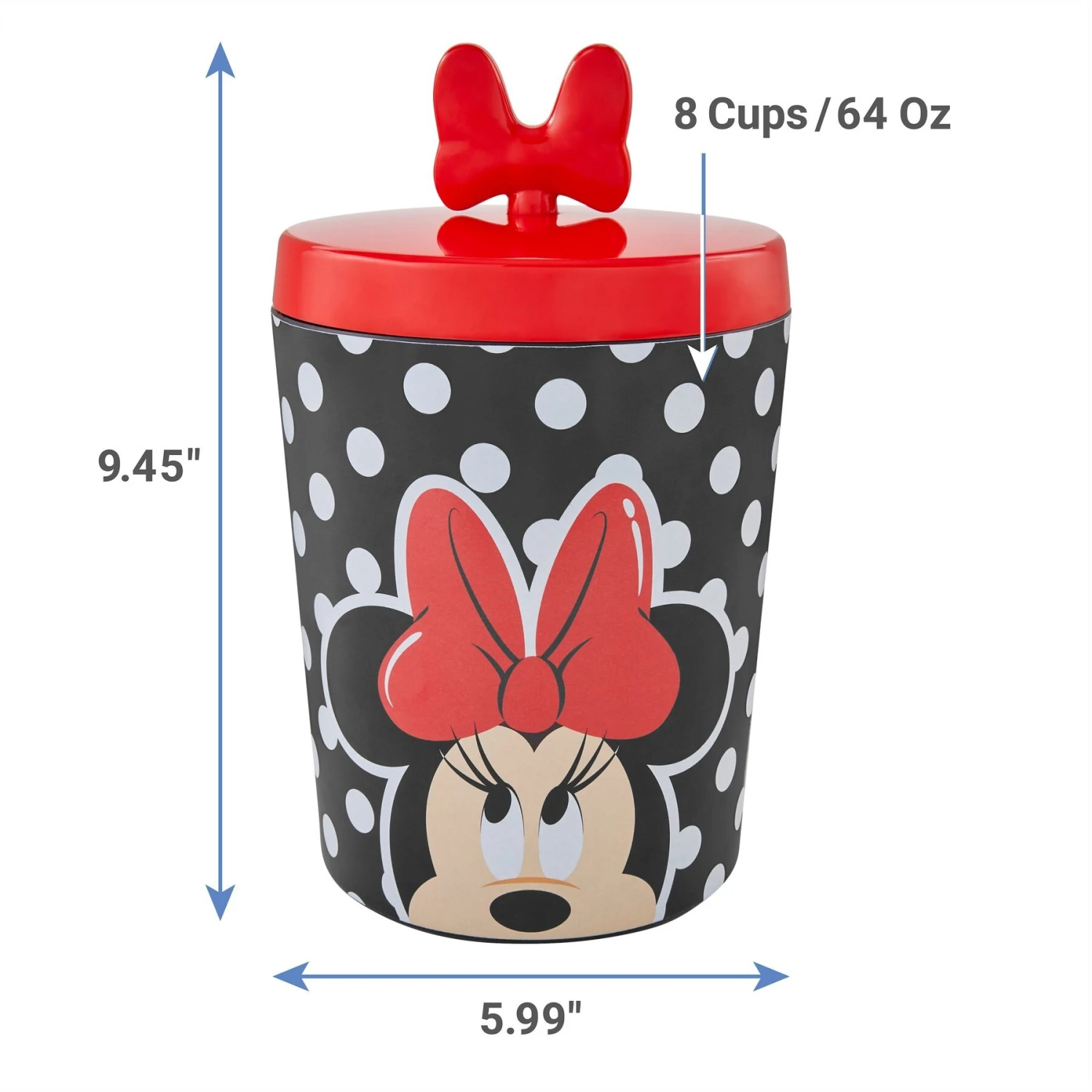Disney Minnie Mouse Peek-A-Boo Melamine Dog & Cat Treat Jar 4 Disney Minnie Mouse Peek-A-Boo Melamine Dog & Cat Treat Jar - Image 2