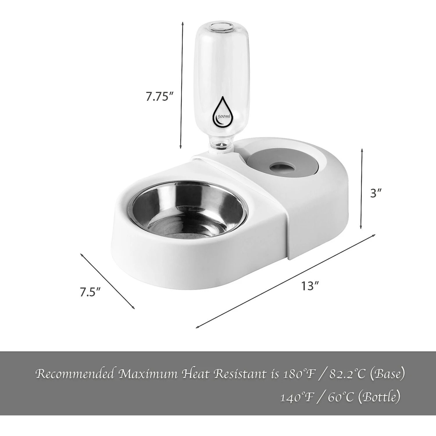 Hanamya Dog & Cat Automatic Waterer & Stainless Steel Bowl 5 Hanamya Dog & Cat Automatic Waterer & Stainless Steel Bowl - Image 3