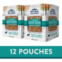 Natural Balance Platefulls Harvest Chicken & Rice Recipe Wet Dog Food, 9-oz Pouch, Case Of 12 -Cozy Paws 316437 PT2. AC SS1800 V1681228776