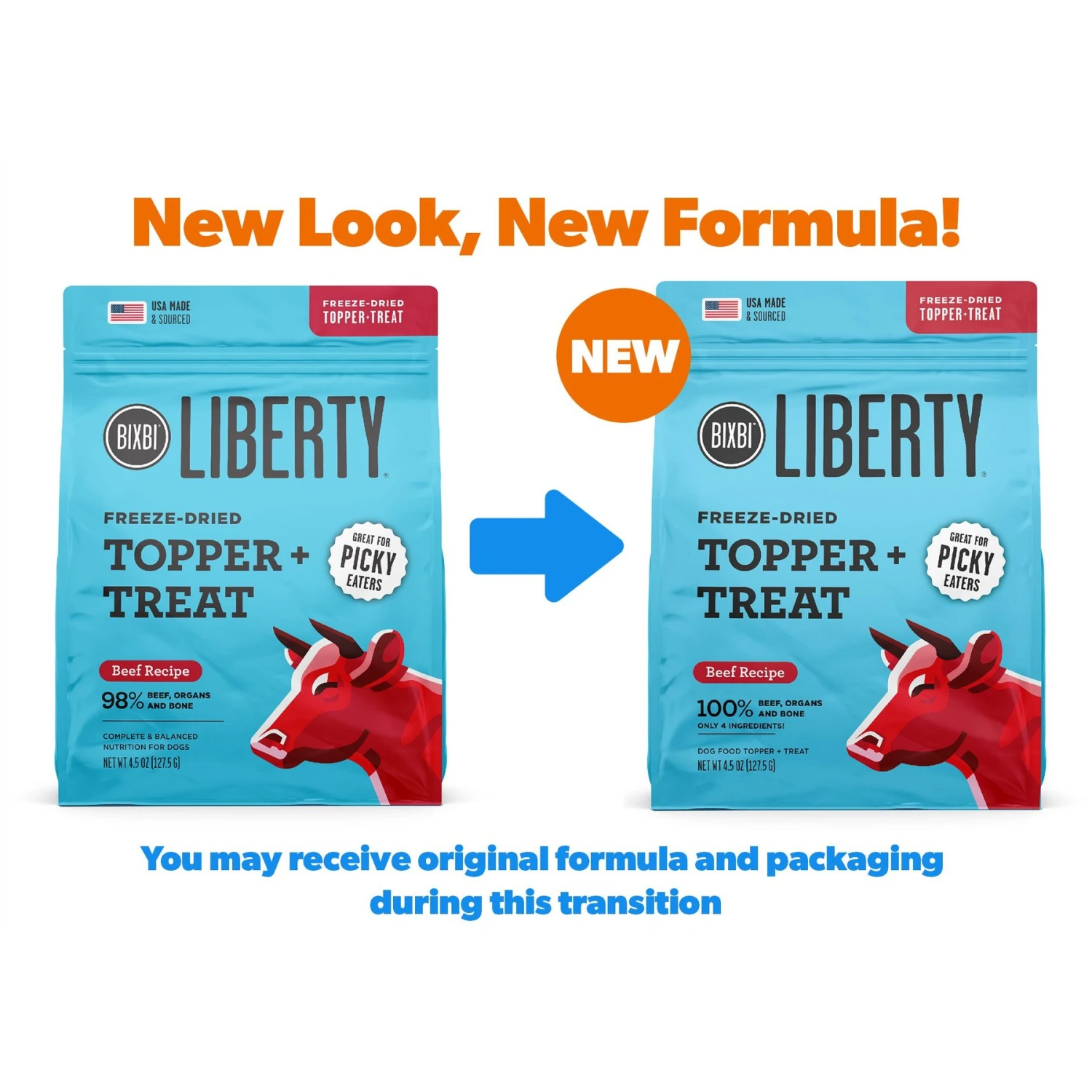 BIXBI Liberty Beef Recipe Freeze-Dried Dog Topper & Treat, 4.5-oz Bag 4 BIXBI Liberty Beef Recipe Freeze-Dried Dog Topper & Treat, 4.5-oz Bag - Image 2