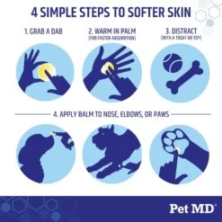 Pet MD Paw Balm 3-in-1 Nose/Snout & Elbow Moisturizer & Paw Protectors Paw Wax With Shea Butter, Coconut Oil, & Beeswax For Dogs, 2-oz Jar -Cozy Paws 318011 PT4. AC SS1800 V1659887013