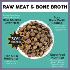 Nature's Diet Raw Coated Kibble Raw Chicken Liver & Bone Broth Coating Freeze-Dried Dog Food, 5-lb Bag -Cozy Paws 318143 PT2. AC SS1800 V1628803959