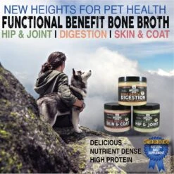 Nature's Diet Skin & Coat Bone Broth Dry Dog & Cat Food Topping, 6-oz Jar -Cozy Paws 318149 PT4. AC SS1800 V1628803682