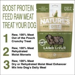 Nature's Diet Lamb Liver Raw Freeze-Dried Dog Treats, 3.5-oz Pouch -Cozy Paws 318161 PT3. AC SS1800 V1628807486