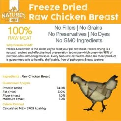 Nature's Diet Chicken Breast Raw Freeze-Dried Dog Treats, 3-oz Pouch -Cozy Paws 318165 PT2. AC SS1800 V1628808149