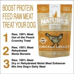 Nature's Diet Chicken Breast Raw Freeze-Dried Dog Treats, 3-oz Pouch -Cozy Paws 318165 PT3. AC SS1800 V1628805814