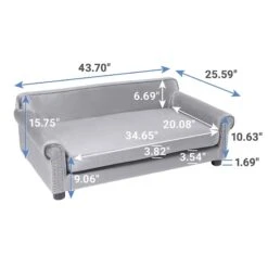 Frisco Sofa Pet Bed With Removable Cover & Frisco Eyelash Cat & Dog Blanket -Cozy Paws 319504 PT2. AC SS1800 V1630626372