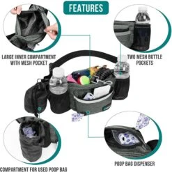 PetAmi Dog & Cat Fanny Pack With Travel Bowl -Cozy Paws 325235 PT2. AC SS1800 V1689688014