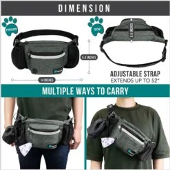PetAmi Dog & Cat Fanny Pack With Travel Bowl -Cozy Paws 325235 PT4. AC SS1800 V1689691632