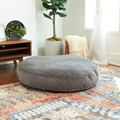 Happy Hounds Scooter Deluxe Round Pillow Dog Bed With Removable Cover, Gray -Cozy Paws 328581 PT4. AC SS1800 V1631152948