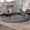 FurHaven Calming Cuddler Long Fur Donut Bolster Dog Bed