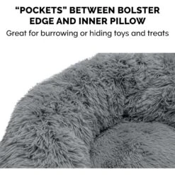 FurHaven Calming Cuddler Long Fur Donut Bolster Dog Bed -Cozy Paws 330967 PT8. AC SS1800 V1635454588