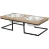 Frisco Premium Wood Elevated Stainless Steel Double Diner Dog & Cat Bowl -Cozy Paws 331490 MAIN. AC SS1800 V1657656892