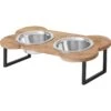Frisco Premium Wood Elevated Bone Shape Stainless Steel Double Diner Dog & Cat Bowl, 3 Cup 2 Frisco Premium Wood Elevated Bone Shape Stainless Steel Double Diner Dog & Cat Bowl, 3 Cup -Cozy Paws 331497 MAIN. AC SS1800 V1657656891