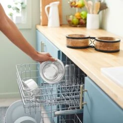 Frisco Premium Elevated Bone Design Stainless Steel Double Diner Dog & Cat Bowl -Cozy Paws 331499 PT6. AC SS1800 V1657656892