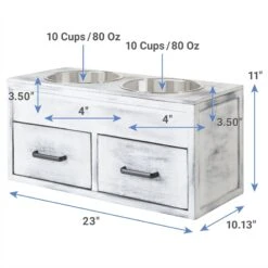 Frisco Premium Wood Elevated Large Breed Dog Bowl With Storage Station, 10 Cup -Cozy Paws 331505 PT1. AC SS1800 V1658757464