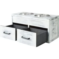 Frisco Premium Wood Elevated Large Breed Dog Bowl With Storage Station, 10 Cup -Cozy Paws 331505 PT5. AC SS1800 V1657656894