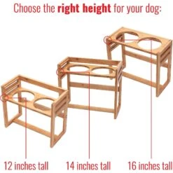 Pawfect Pets Adjustable Height Elevated Raised Dog Bowl Stand With Four Stainless Steel Bowls, Large -Cozy Paws 333592 PT1. AC SS1800 V1634074281