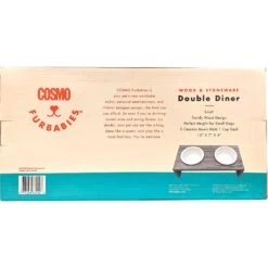 Cosmo Furbabies Double Dog & Cat Diner, Gray -Cozy Paws 341993 PT3. AC SS1800 V1636063605