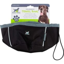 Pounce + Fetch Large Waterproof Cat & Dog Travel Bowl, Black, 6-cup