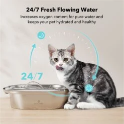 Petlibro Stainless Steel Dog & Cat Water Fountain, 2-L 13 Petlibro Stainless Steel Dog & Cat Water Fountain, 2-L -Cozy Paws 352550 PT2. AC SS1800 V1689084912