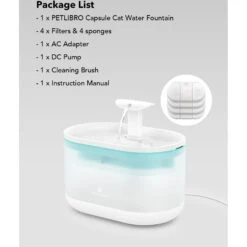 Petlibro Capsule Automatic Dog & Cat Water Fountain, 2-L -Cozy Paws 352552 PT7. AC SS1800 V1694181804