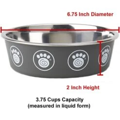 PetRageous Designs Capri Stainless-Steel Dog Bowl, Gray -Cozy Paws 353540 PT1. AC SS1800 V1639757878