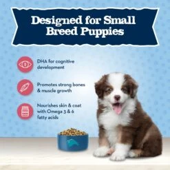 Blue Buffalo Baby Blue Small Breed Healthy Growth Formula Natural Chicken & Oatmeal Rice Recipe Puppy Dry Food, 4-lb Bag -Cozy Paws 354134 PT3. AC SS1800 V1646090529