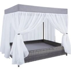 Frisco Outdoor Wicker Canopy Dog Bed -Cozy Paws 356071 PT2. AC SS1800 V1651003892