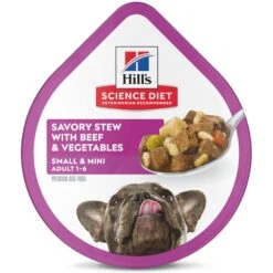 Hill's Science Diet Adult 7+ Small & Mini Savory Chicken & Vegetable Stew Dog Food Trays & Hill's Science Diet Adult Small Mini Savory Stew Beef & Vegetable Wet Dog Food Trays -Cozy Paws 356850 PT1. AC SS1800 V1692826196