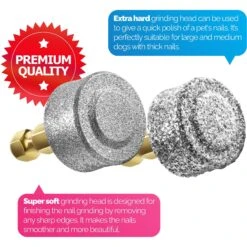 LuckyTail Quality Extra Grinding Heads Soft & Hard Steel Dog & Cat Grooming Tool -Cozy Paws 357070 PT3. AC SS1800 V1640879821