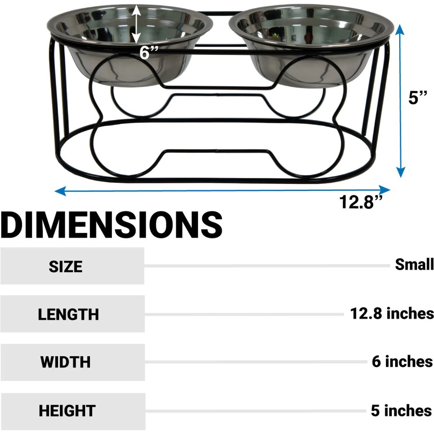 YML Wrought Iron Stand Dog & Cat Feeder Bowl, Stainless Steel 4 YML Wrought Iron Stand Dog & Cat Feeder Bowl, Stainless Steel - Image 2