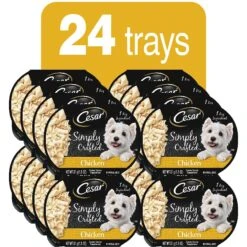 Cesar Simply Crafted Chicken Cuisine Complement Adult Wet Dog Food Topper, 1.3-oz Tubs, Case Of 24 -Cozy Paws 358219 PT1. AC SS1800 V1641502338