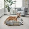 Bark And Slumber Round Lounger Pillow Dog Bed With Removable Cover -Cozy Paws 361252 MAIN. AC SS1800 V1667342421