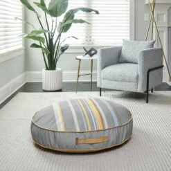 Bark And Slumber Round Lounger Pillow Dog Bed With Removable Cover -Cozy Paws 361252 PT3. AC SS1800 V1649367705