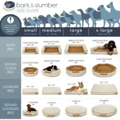 Bark And Slumber Rectangular Lounger Pillow Dog Bed With Removable Cover -Cozy Paws 361297 PT7. AC SS1800 V1660515291