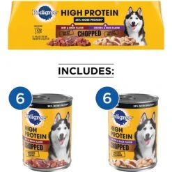 Pedigree High Protein Chopped Beef & Bison Flavor & Chopped Chicken & Duck Flavor Adult Canned Soft Wet Dog Food Variety Pack -Cozy Paws 361345 PT2. AC SS1800 V1642027283