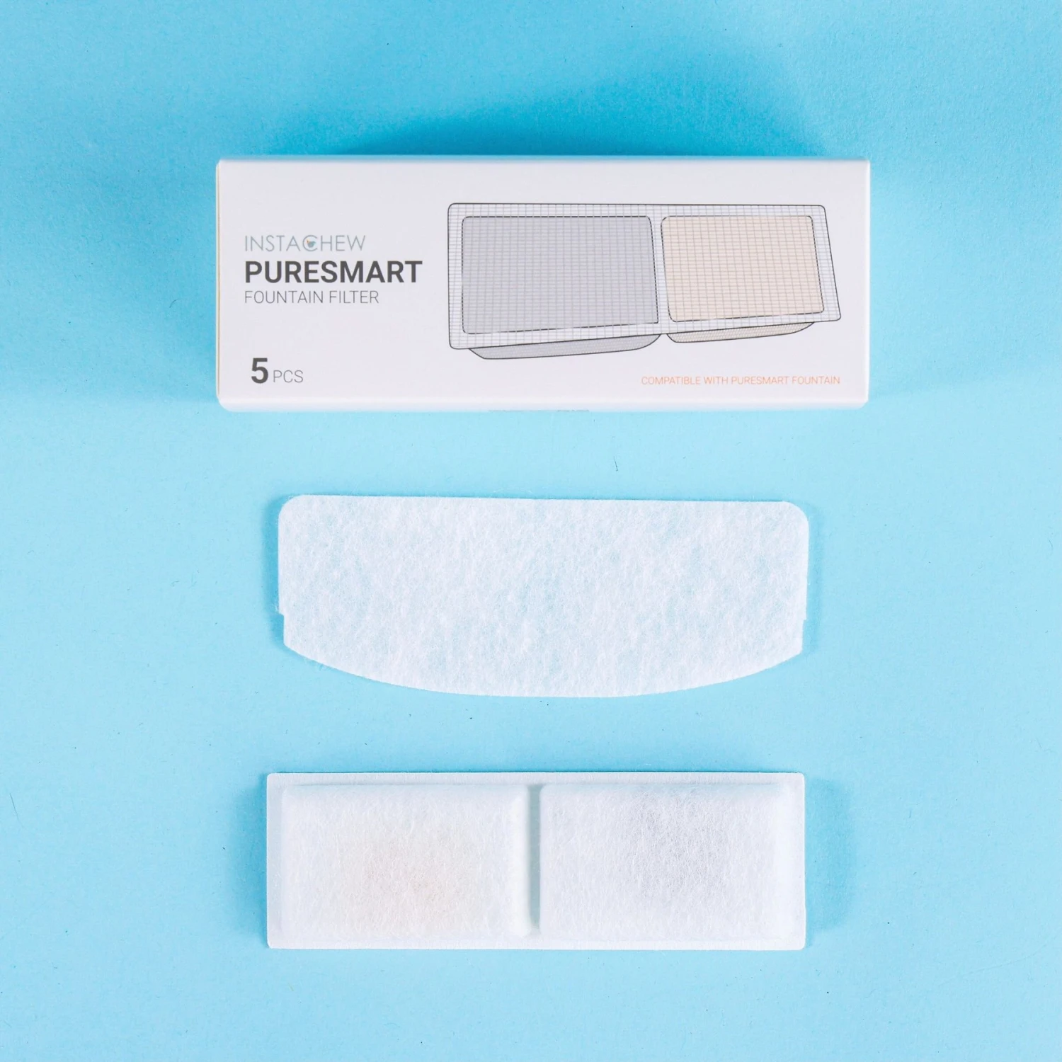 INSTACHEW Purrflow & Puresmart Replacement Water Fountain Filters, White, 5 Count 3 INSTACHEW Purrflow & Puresmart Replacement Water Fountain Filters, White, 5 Count