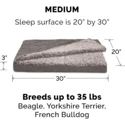 FurHaven Berber & Suede Blanket Top Memory Foam Cat & Dog Bed -Cozy Paws 362081 PT4. AC SS1800 V1645660007